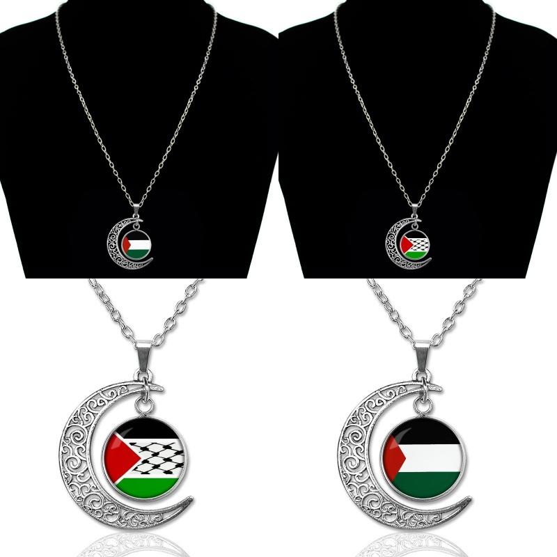 Handcrafted Retro Pendant Necklace With Hollow Moon Design Geometric Style Unisex 15g