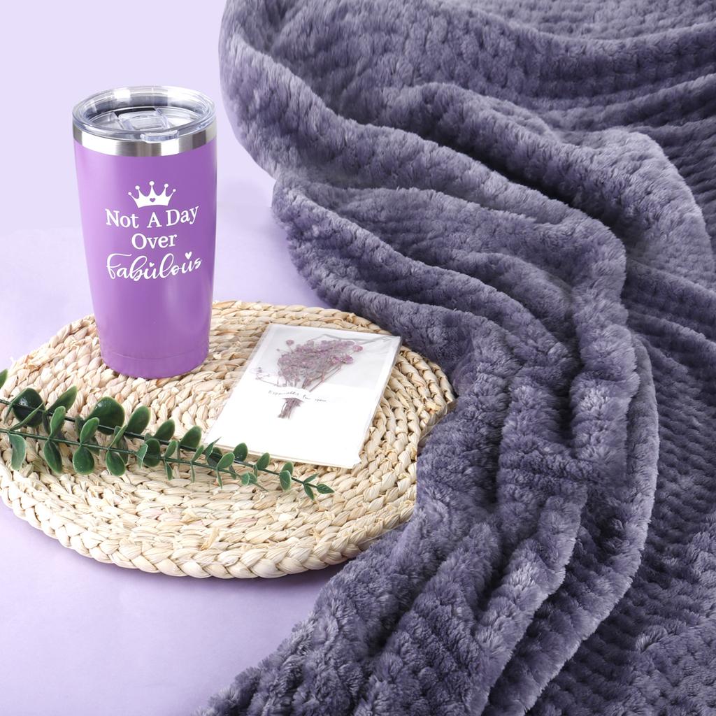 Ladies' Unique Birthday Gift Gift Set With Luxury Flannel Blanket - Valentine's Day or Mother's Day For Mom Wife Friend Sister