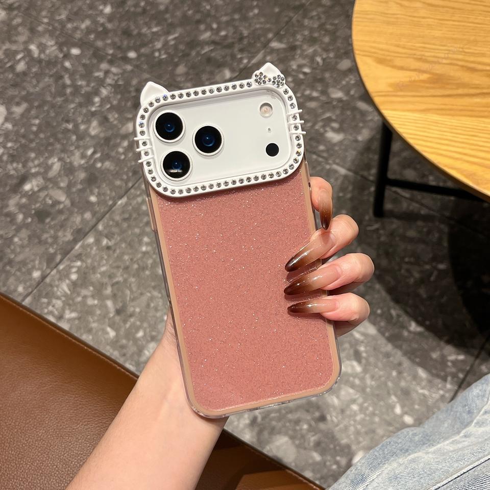 Cute Glitter Phone Case for For Iphone 17 Air 14 1 16 11 12 13 Pro Max 14 16 Plus Silicone Bling Bling Shockproof Protector Cover