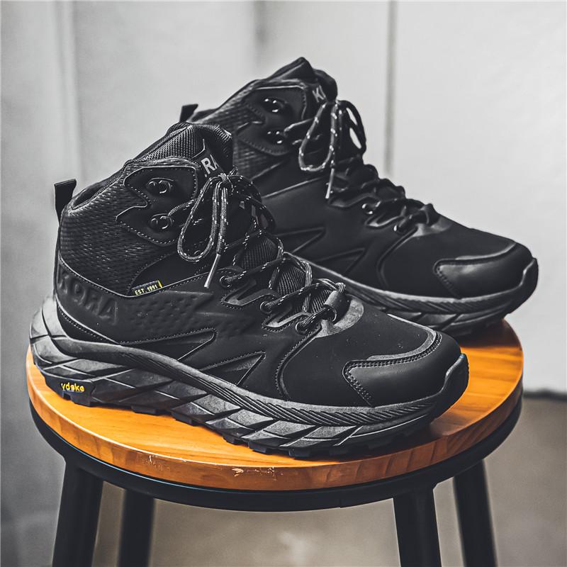 

Новая мужская обувь с высоким верхом и высокой подошвой, повседневная спортивная обувь, модная уличная обувь для бега для папы 39 чёрный