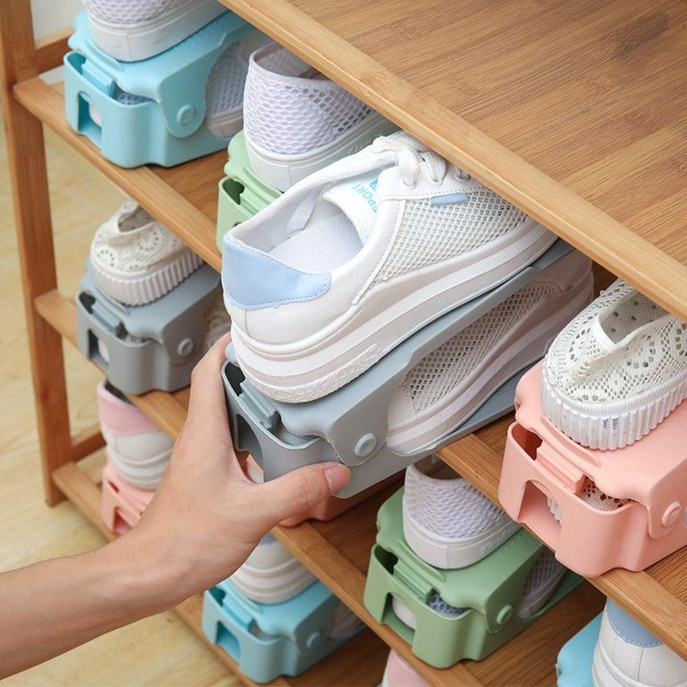 Oszczędzający miejsce organizer na buty z przegródkami, dwuwarstwowy stelaż na buty, wysokiej jakości stojak na buty
