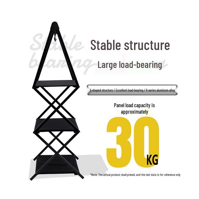 Portable Aluminum Multi-Layer Folding Storage and Drying Rack for Camping