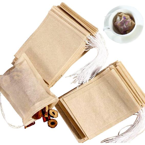 NEPAK 600 Pcs Disposable Tea Filter Bags for Loose Tea,Drawstring Empty Tea Bags for Loose Leaf Tea,with 100% Natural Unbleached Paper(1.97 x 2.76