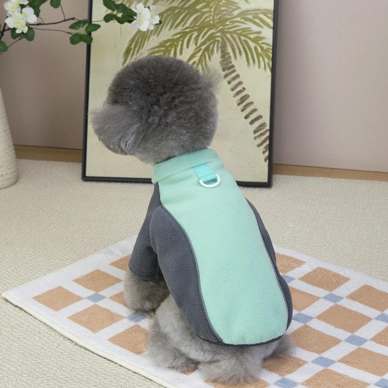 

Зимняя флисовая толстовка для собак, теплая толстовка для домашних кошек с отражающей полосой, одежда для щенков для холодной погоды L зелёный