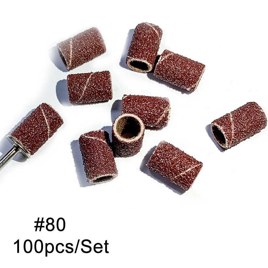 50/100 de bucăți de găurit pentru unghii benzi de șlefuit șlefuitor de pile electrice pentru unghii Dispozitiv pentru îndepărtarea ojei cu gel freză #80#120#180 Rata de nisip SAND261