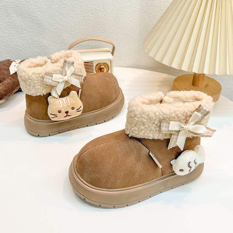 

Girls All-Season Cartoon Cotton Snow Boots - 2025 Style, Warm Velvet Fur 28 (18CM)