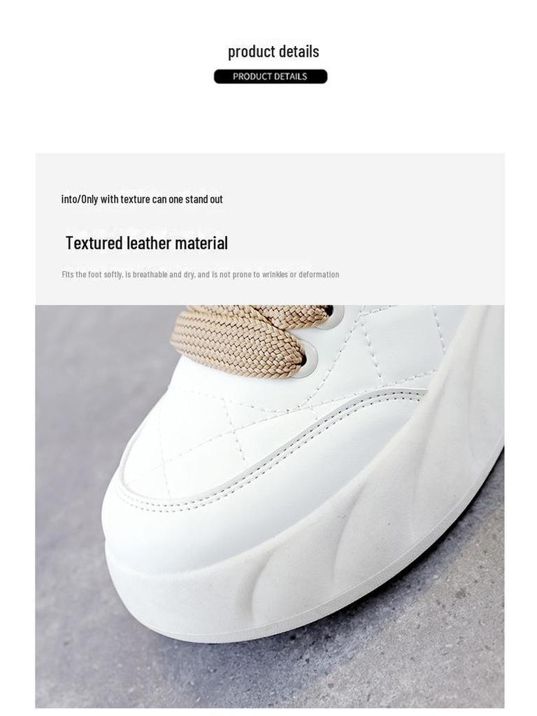 Spring 2025 Women's Sneakers: Versatile, Casual Korean Style Flat Sports Shoes in White A02