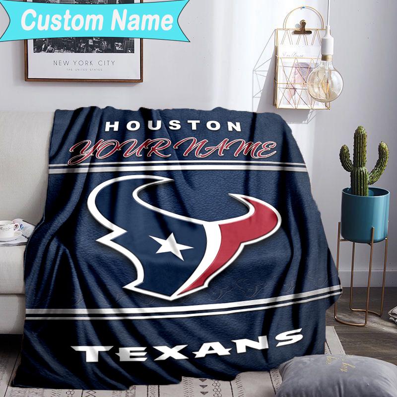 Custom Name Blanket Houston-Texans Artwork Blanket Bedding Blanket for Travel, Camping, Living Rooms, Offices, Sofas, Fan Christmas gift