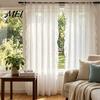Französischer Rüschenvorhang Weißes Rüschenpaneel, 39 Zoll x 51 Balkonfenster Vorhang aus weichem Stoff, Lichtfilterndes Panel für Wohnzimmer Schlafzimmer Elegant