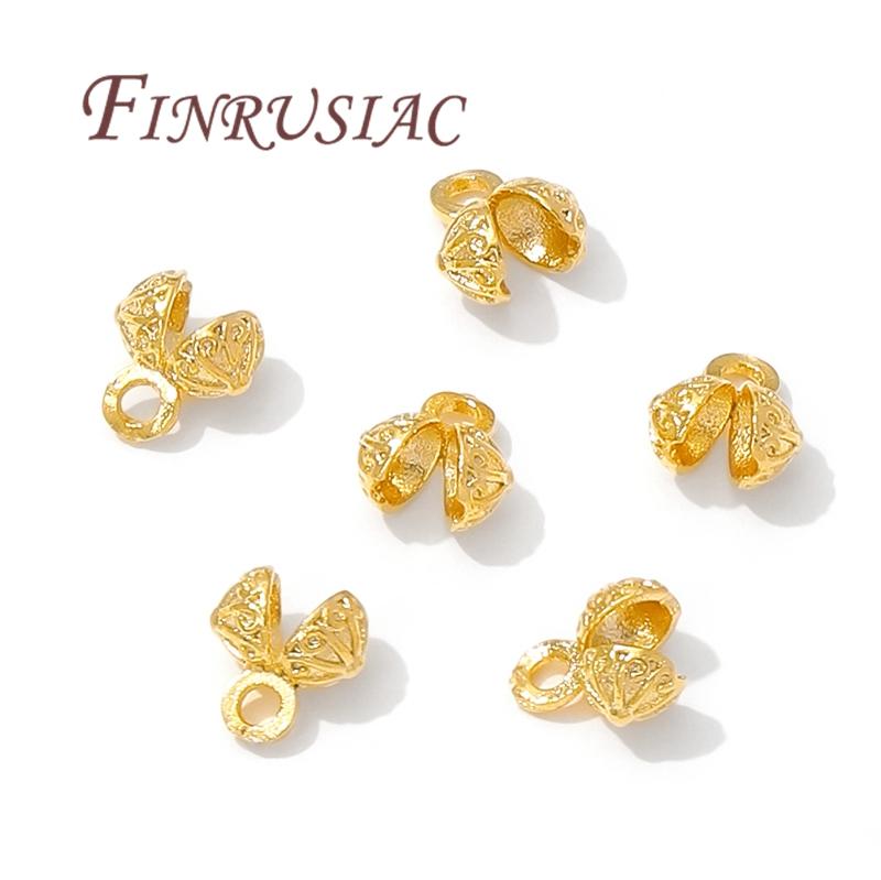 Crimp Cover Beads 18K Gold Plated Cover Bead,End Bead For Bracelets,Clam Shells Bead Tip,DIY Jewelry Making Supplies Connectors