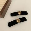 Vintage Gold Camellia Black Colour Velvet Hair Claw Clips Women Fashion BB Clips Hairpin Bangs Clip Girls Hair Accessories Gifts