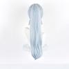 Anime Cosplay Wig, Kamisato Ayaka Light Blue High Ponytail High-Temperature Fiber Synthetic Hairpiece