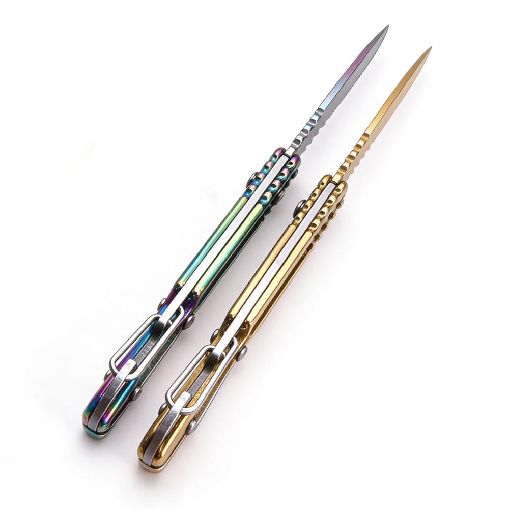 Folding Pocket Knife Portable Stainless Steel Fruit Knife with Non-slip Handle Outdoor Survival Hunting Camping Household Tools