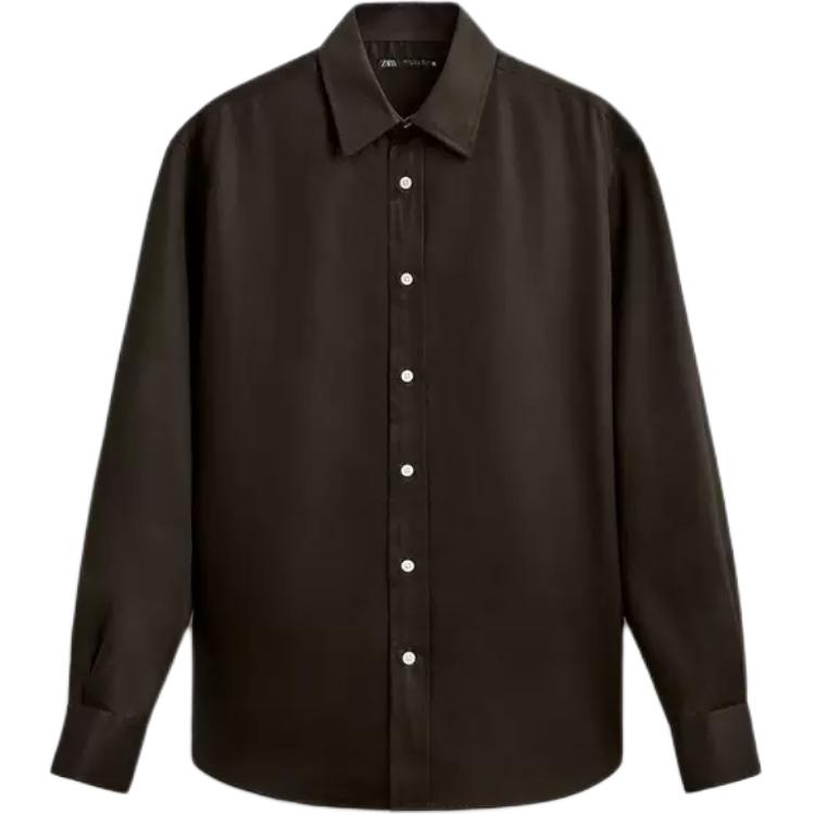 

Zara Party Series Slim Fit Long Sleeve Shirt Men shirts Brown 5588314-700 L