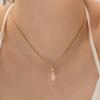 Wind Handgeschnitten Geometrisch Blau Goldpulver Goldstein Anhänger DIY Titanstahl Nichtverblassend Halskette Schmuck