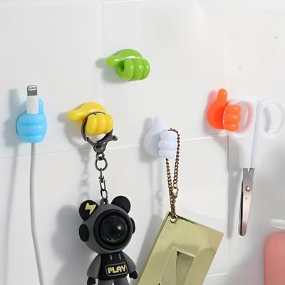 10 peças/5 peças Clipes Organizadores de Cabo em Forma de Polegar Ganchos Adesivos Casa Cozinha Quarto Plástico Abraçadeira de Cabo de Carregamento Acessórios Pequenos