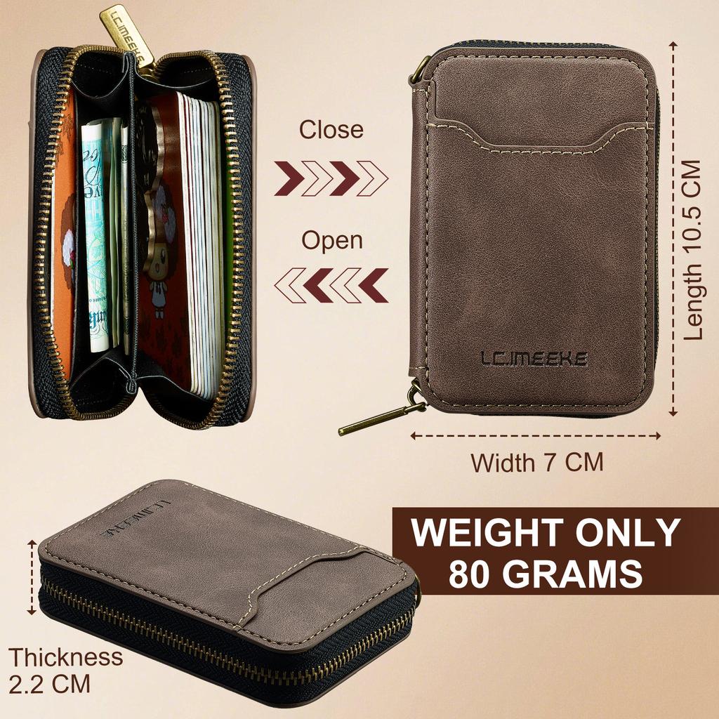 Magnetic Attraction Zipper Leather Card Slot Wallet for iPhone 17 Samsung Galaxy Google Xiaomi Phone MagSafe Magnetic Phone Bag