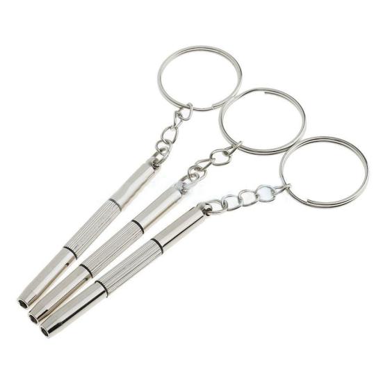 100Pcs Multifunction 3 In 1 Eyeglasses Screwdrivers Repair Tools with Keychain