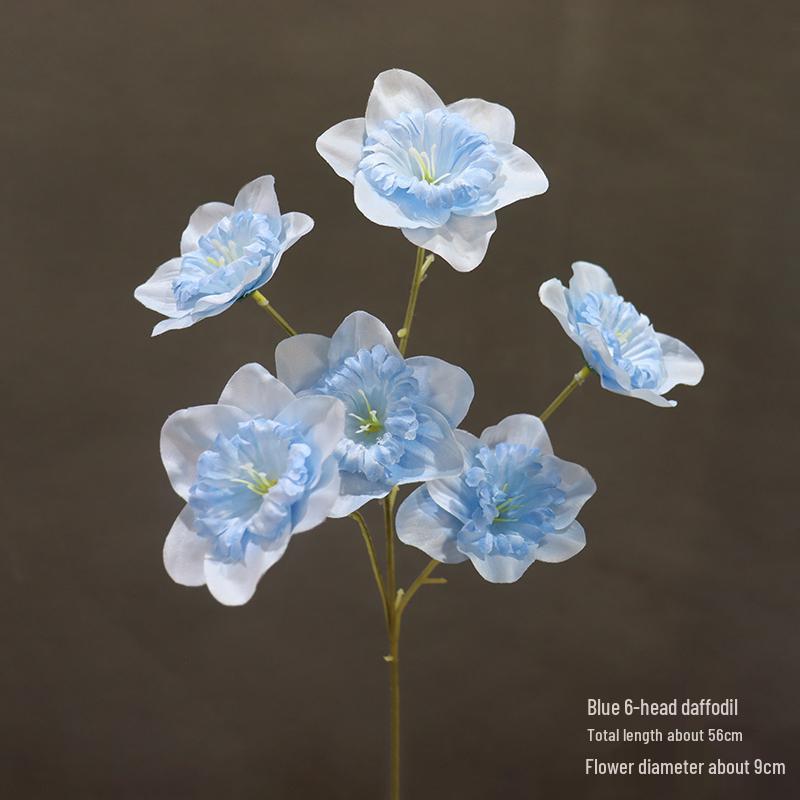 6-Head Daffodil Silk Flowers - Wedding & Hotel Decoration Props