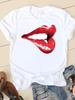 Watercolor Funny Printed T-Shirt Summer Trend White Short Sleeve Neck Casual Sports Aesthetic Clothes Harajuku Women's T Shirts