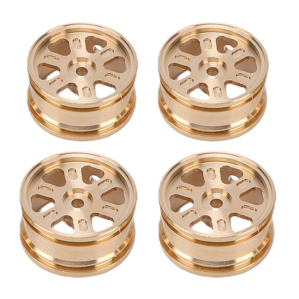 4 Pcs RC Car Wheel Rim Replacement for SCX30 1 30 RC Car 0.7 Inch Brass Wheel Rim
