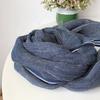 Spring/Summer New Men's Linen Scarf Blue Color Versatile Breathable Shawl Casual Hairy Japanese Striped Scarf for Men