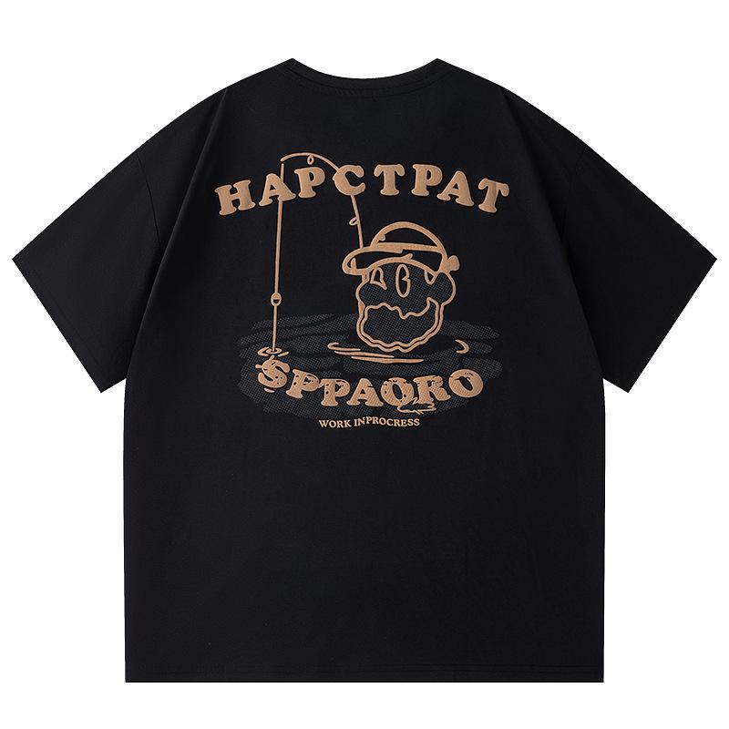 Round Neck T-shirt, Plus Size Short Sleeved T-shirt, Men's Summer Round Neck Half Sleeved T-shirt, Men's Loose T-shirt