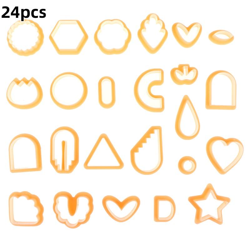 

18/21/24Pcs Polymer Clay Earrings Cutters Geometry Die Baking Mould Handmade DIY Jewelry Making Cake Cookie Cutter Plastic