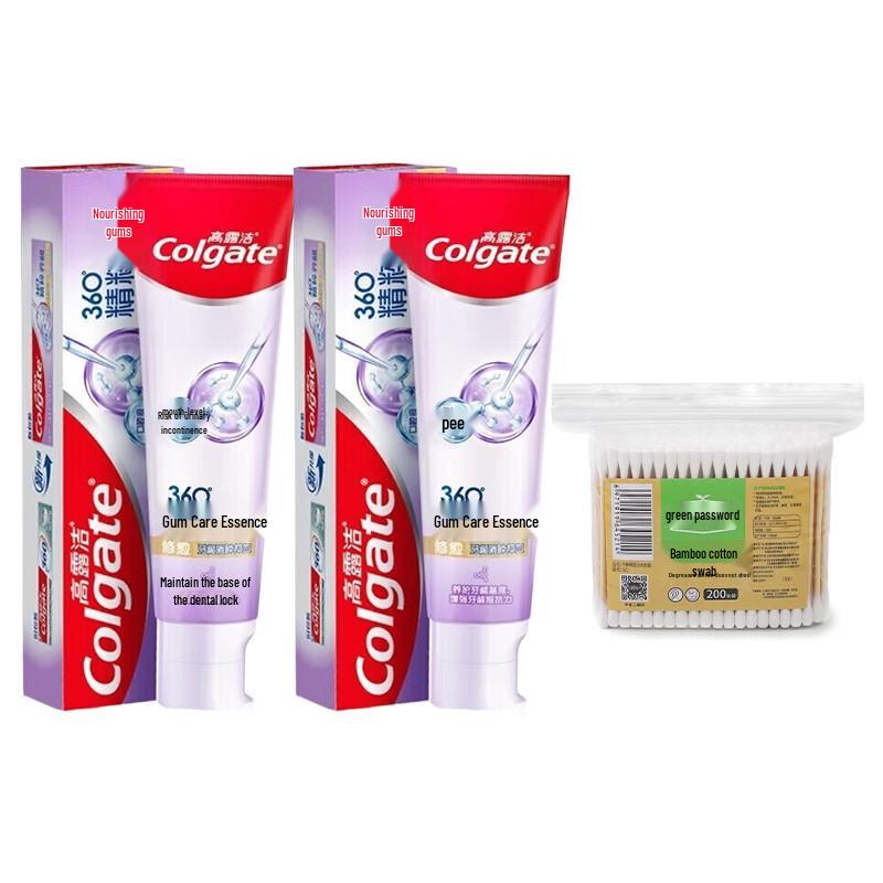 Colgate 360 Gum Care Toothpaste & Cotton Swab Bundle