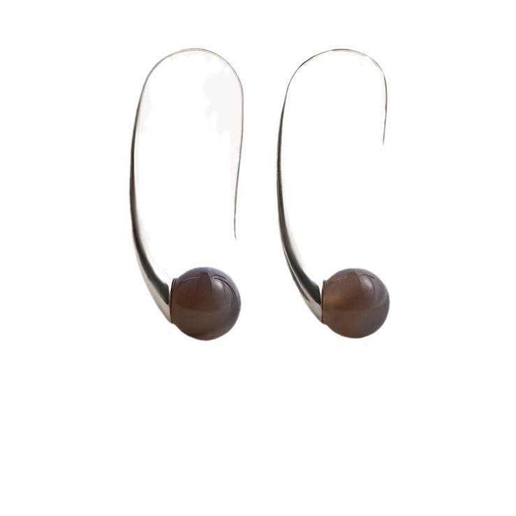 Elegant Agate Long Earrings with Unique Design - Simple, Versatile, and Luxurious Ear Hooks