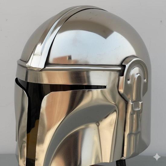 Mandalorian Helmet, 18 Gauge Steel Cosplay Armor, Handcrafted Movie Replica Prop, Boba Fett Style Helmet, Gift for Collectors