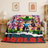 Cartoon R-Robloxs Spiel Gamer Flanelldecke Weiche Warme Überwurfdecke für Schlafzimmer Wohnzimmer Bett Reise Camping Picknick Geschenk