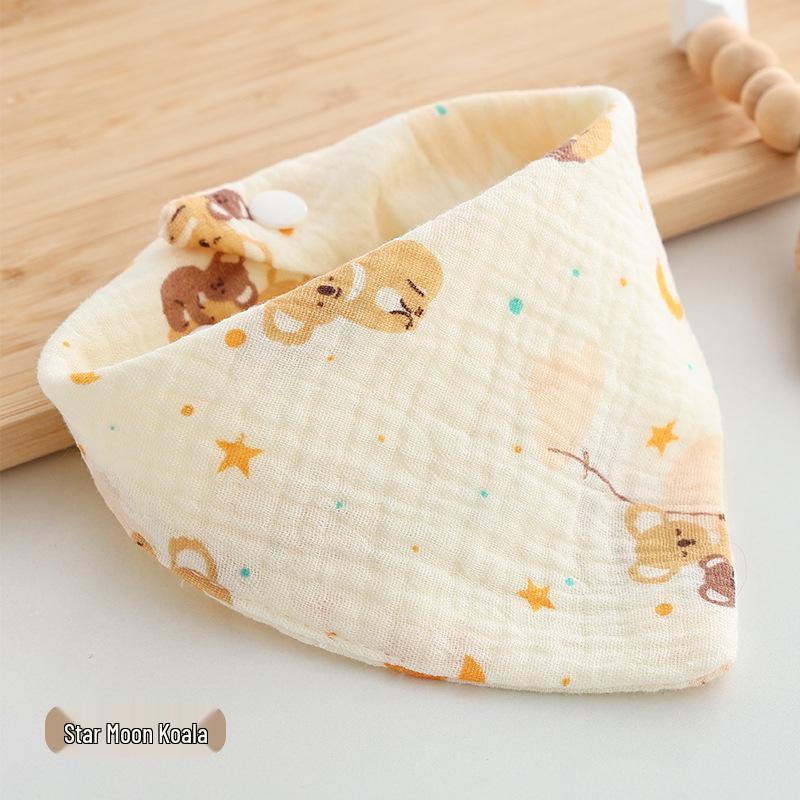 Gekräuselte Baumwollgaze Dreieck Baby Lätzchen & Spucktuch