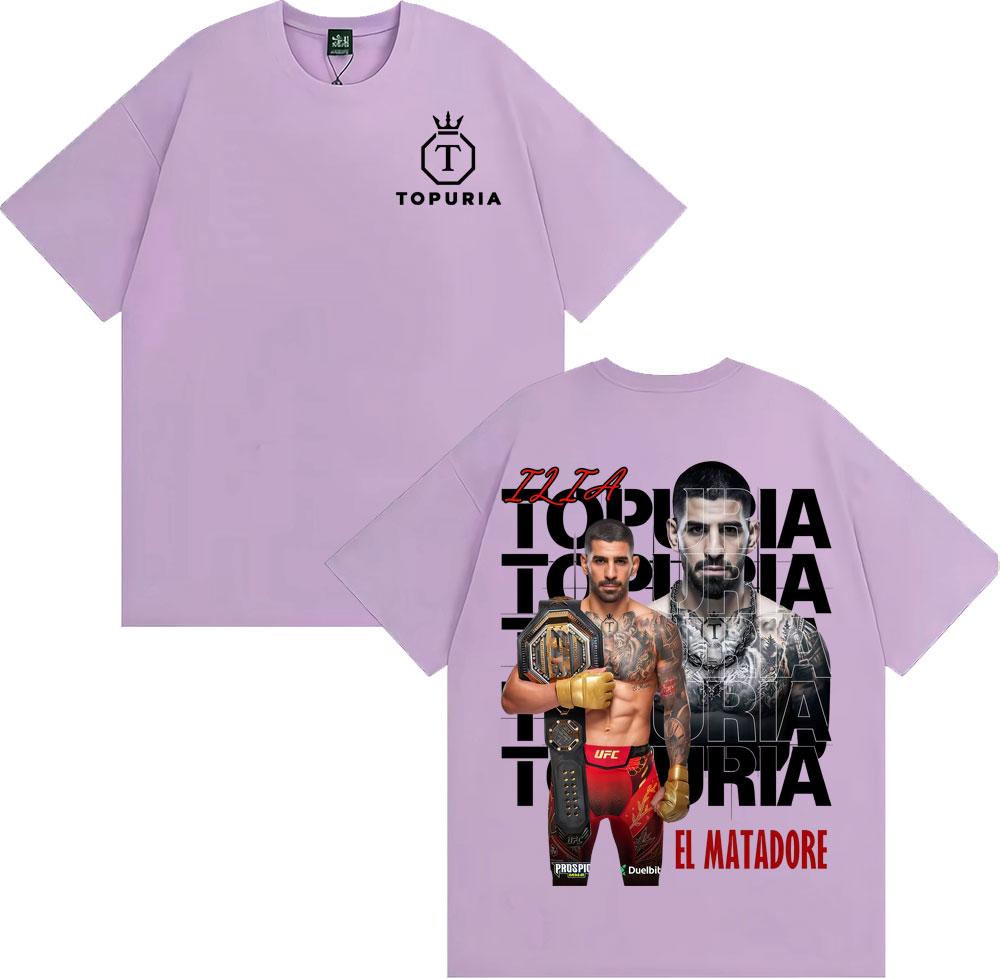 T-shirt Grafiche Retro Limited Ilia Topuria El Matador per Unisex Harajuku Fresca T-shirt Oversize Unisex 100% Cotone T-shirt Oversize