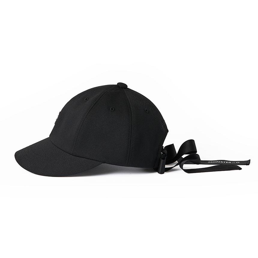 Monseuteoji Ribbon Wide Ball Cap Black Mc24Rbb-188
