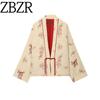 Za New Fall Women's Clothing 2025 Fashion Wind Flower Embroidered V-neck Long Sleeves Cotton Coat Jacket 4786208 710