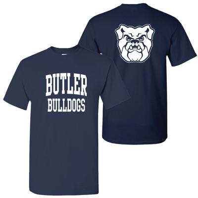 Butler Bulldogs Vorder- und Rückseite Druck T-Shirt - Marine