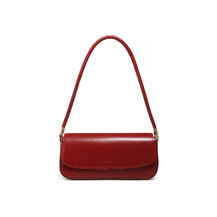 Autumn Winter New Genuine Leather Niche Design Underarm Women's Bag Genuine Leather Versatile Baguette Bag Single Shoulder Crossbody Commuter Bag