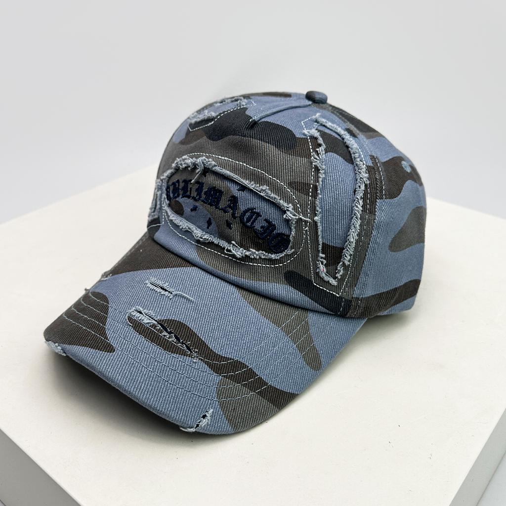 New Unisex Broken Style Sanskrit Embroidery Baseball Hats Versatile American Sunshade Camouflage Peaked Caps Fashion Personal