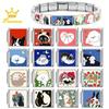2026 Fashion Dreamy Flowers Cute Cats Dogs Moon Heart High Quality Charm Fit 9mm Stainless Steel Women Bracelet DIY Jewelry Gift