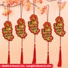 5pc Vietnamese New Year Pendant with Tassel Spring Festival Home Tree Hanging Lucky Decor The Year of Horse Party Hanging Supply