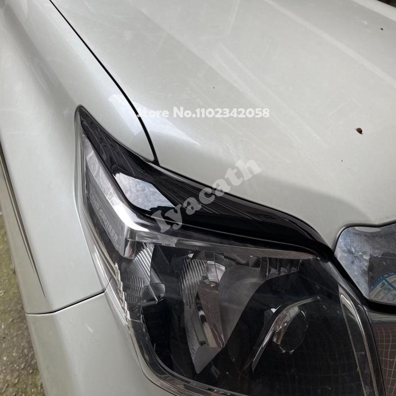 For Toyota Land Cruiser Prado FJ150 FJ 150 2014-2017 ABS Front Headlight decorative strip headlamp eyebrow Exterior Accessories