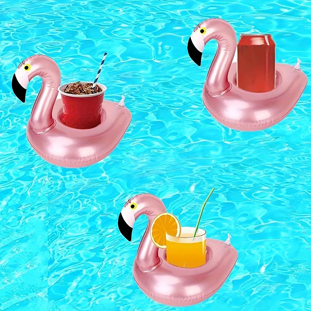 1pc-Summer Swimming Pool Flamingo Cup Holder Inflatable Water Coaster Floating Drink Cup Holder