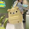 New Japanese Cute Canvas Brown Bear Backpack Versatile Elementary School Student Large Capacity Children's Cartoon School Bag