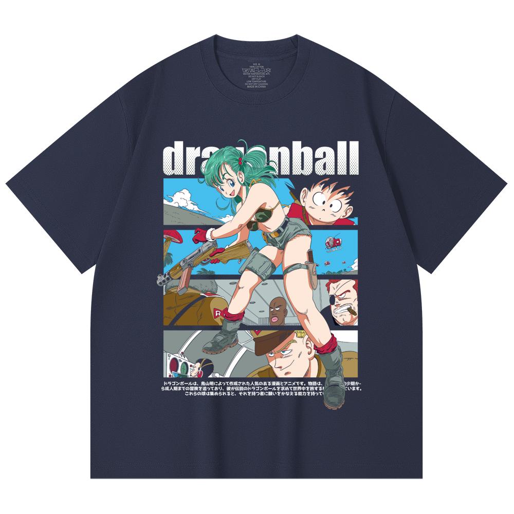 230 Gsm 100% Cotton Dragon Ball V8 Bulma Print Unisex Heavy Cotton T Shirt