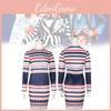 Beetlejuice Cosplay Costume Astrid Striped Dress For Halloween Role Play