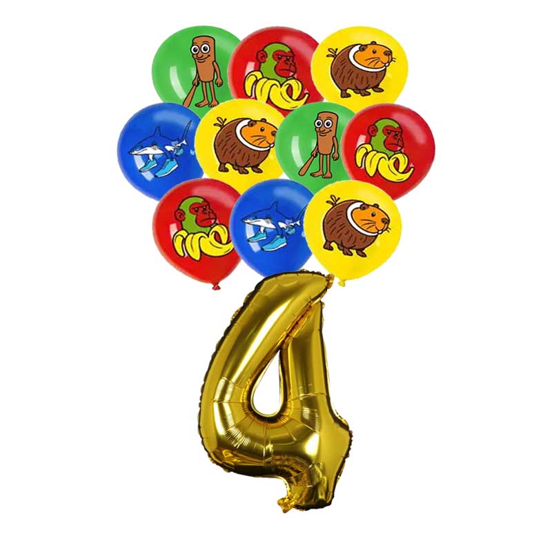 17pcs Italian Brainrot Theme Kids Birthday Party Supplies Tung Tung Tung Sahur Balloon Funny Meme Anime Home Decorat Gift 2025