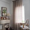 Imanqi Yun Striped Embroidery Semi-Blackout Curtains for Kitchen or Living Room, Country Style Bay Window Decor