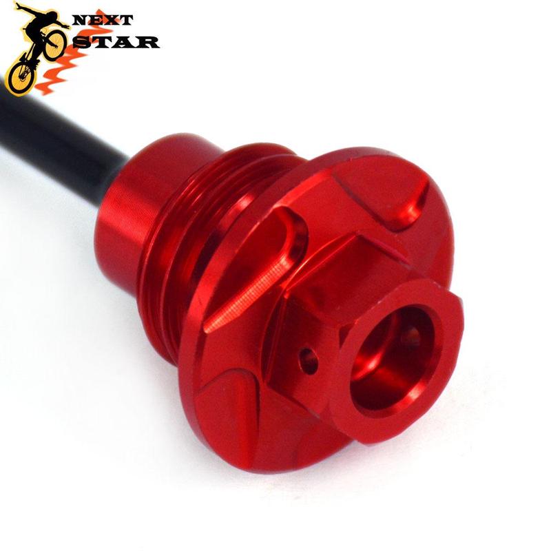 CNC 09-16 Motorcycle Red Aluminum Oil Dipstick Gauge Plugs For HONDA CRF450R CRF 450R 450 R 2009-2011 2012 2013 2014 2015 2016