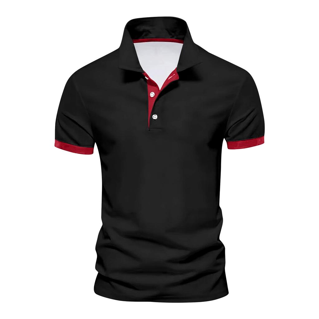 Men's Summer Button Lapel Loose Short Sleeve Top Men's Casual Fashion Top